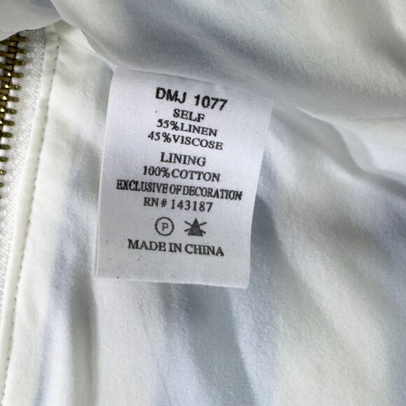 DANCE & MARVEL Women’s Jacket Linen Blend lined Cropped Gold-tone Zipper Size M - Picture 6 of 7